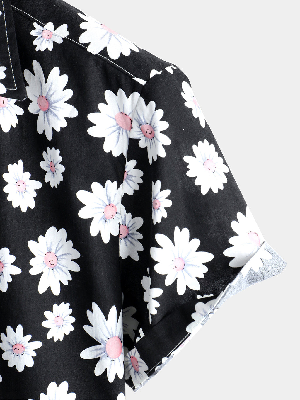Chemise Hawaïenne à Manches Courtes Noire pour Homme