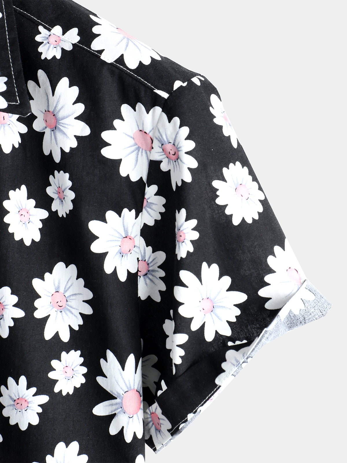 Chemise Hawaïenne à Manches Courtes Noire pour Homme