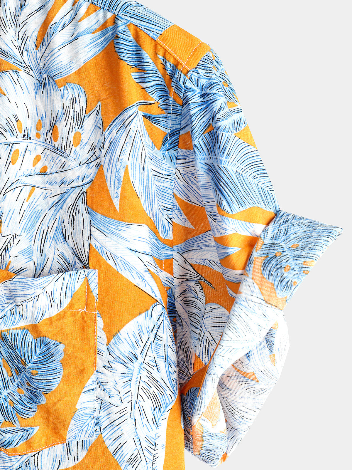 Chemise à Manches Courtes avec Imprimé de Feuilles Tropicales pour Homme