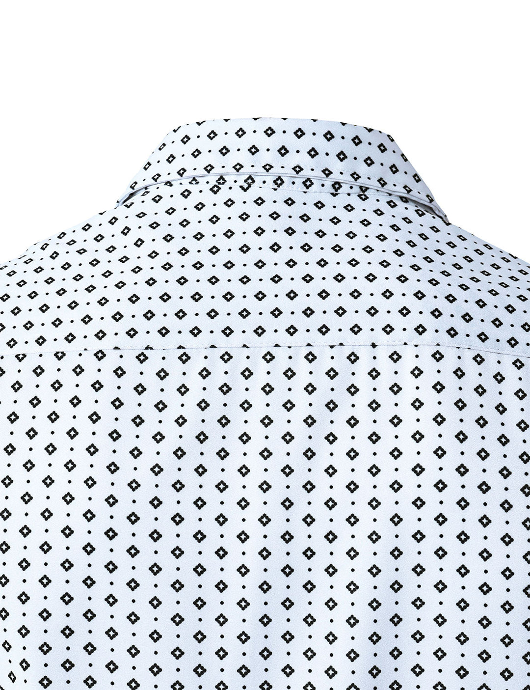 Chemise blanche à manches longues et imprimé géométrique rétro pour homme
