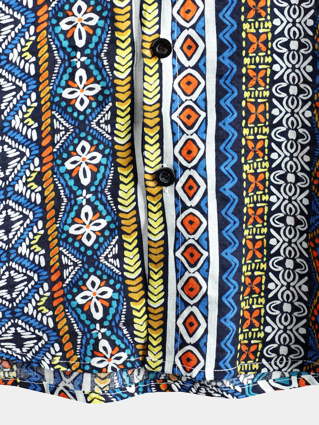 Chemise Retro à Manches Courtes Boho pour Homme