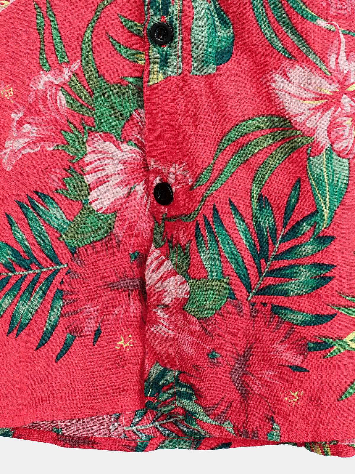 Chemise Hawaïenne à Manches Courtes avec Fleurs Rouges pour Homme