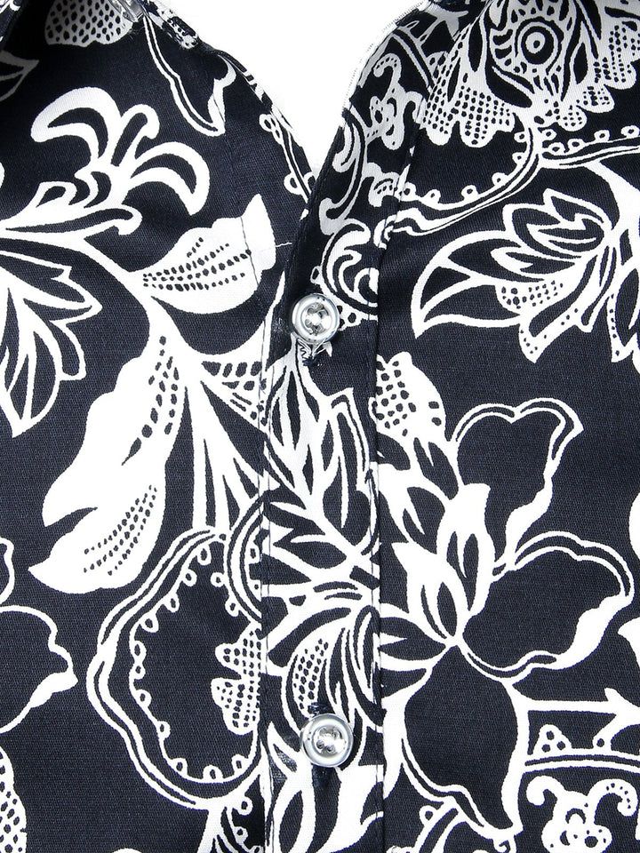 Chemise en coton imprimé de motifs floraux homme