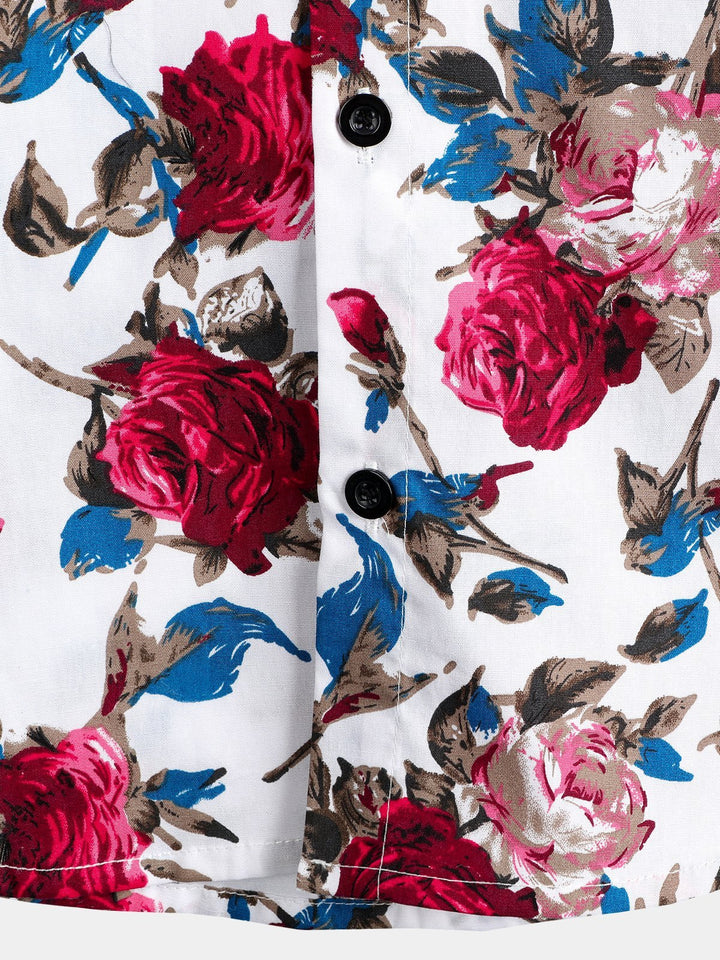 Chemise en coton hawaïen tropical à fleurs