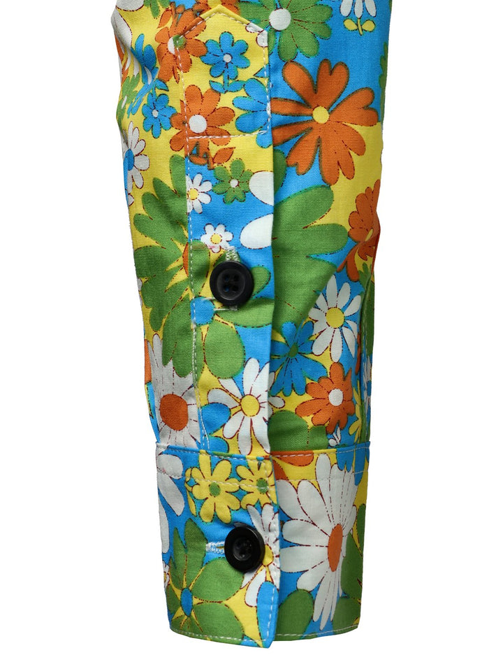 Chemise à manches longues imprimé floraux homme
