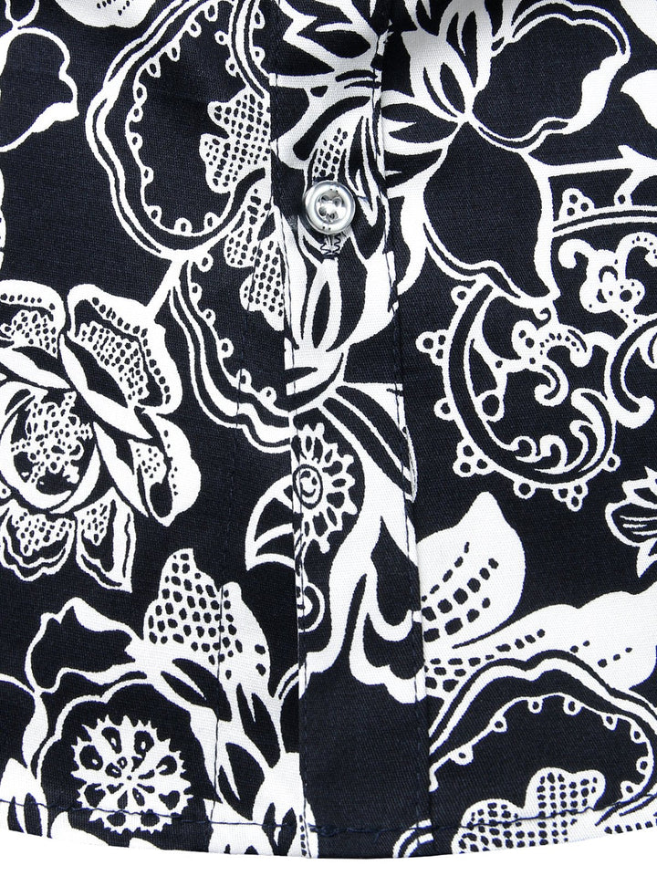 Chemise en coton imprimé de motifs floraux homme