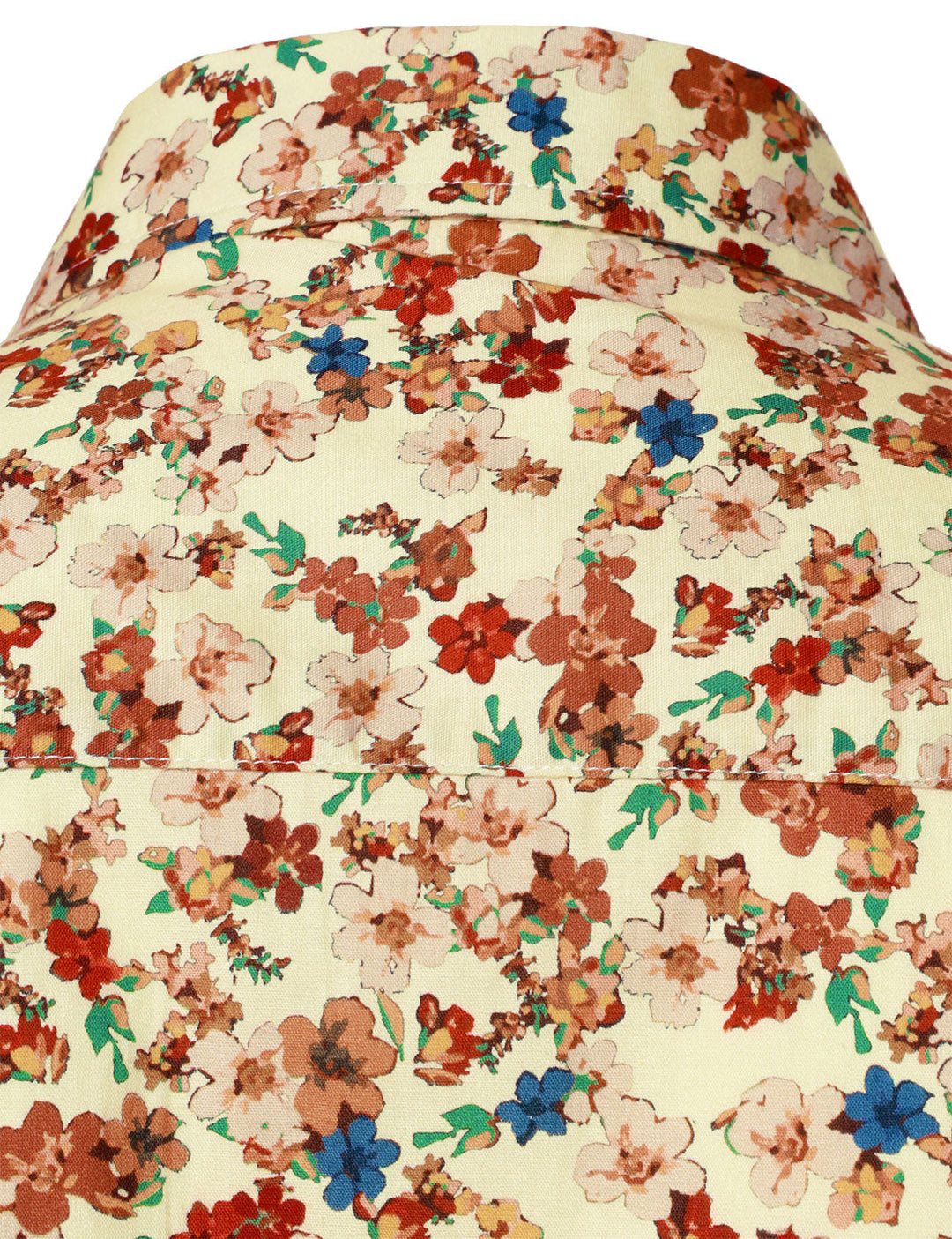 Chemise à manches longues en coton respirant à imprimé floral des années 70 pour homme