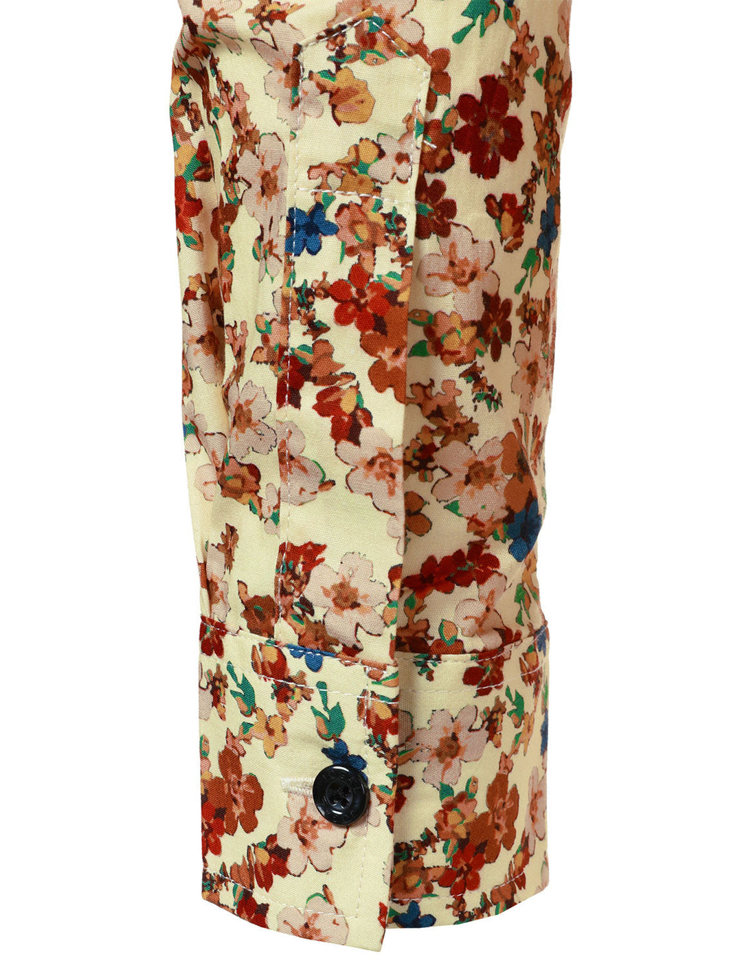 Chemise à manches longues en coton respirant à imprimé floral des années 70 pour homme