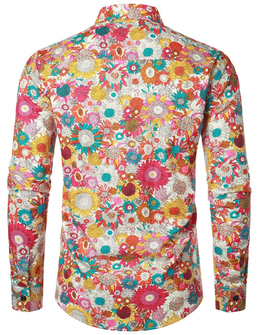 Lot de 2 |Chemise habillée à manches longues boutonnée en coton floral respirant pour hommes