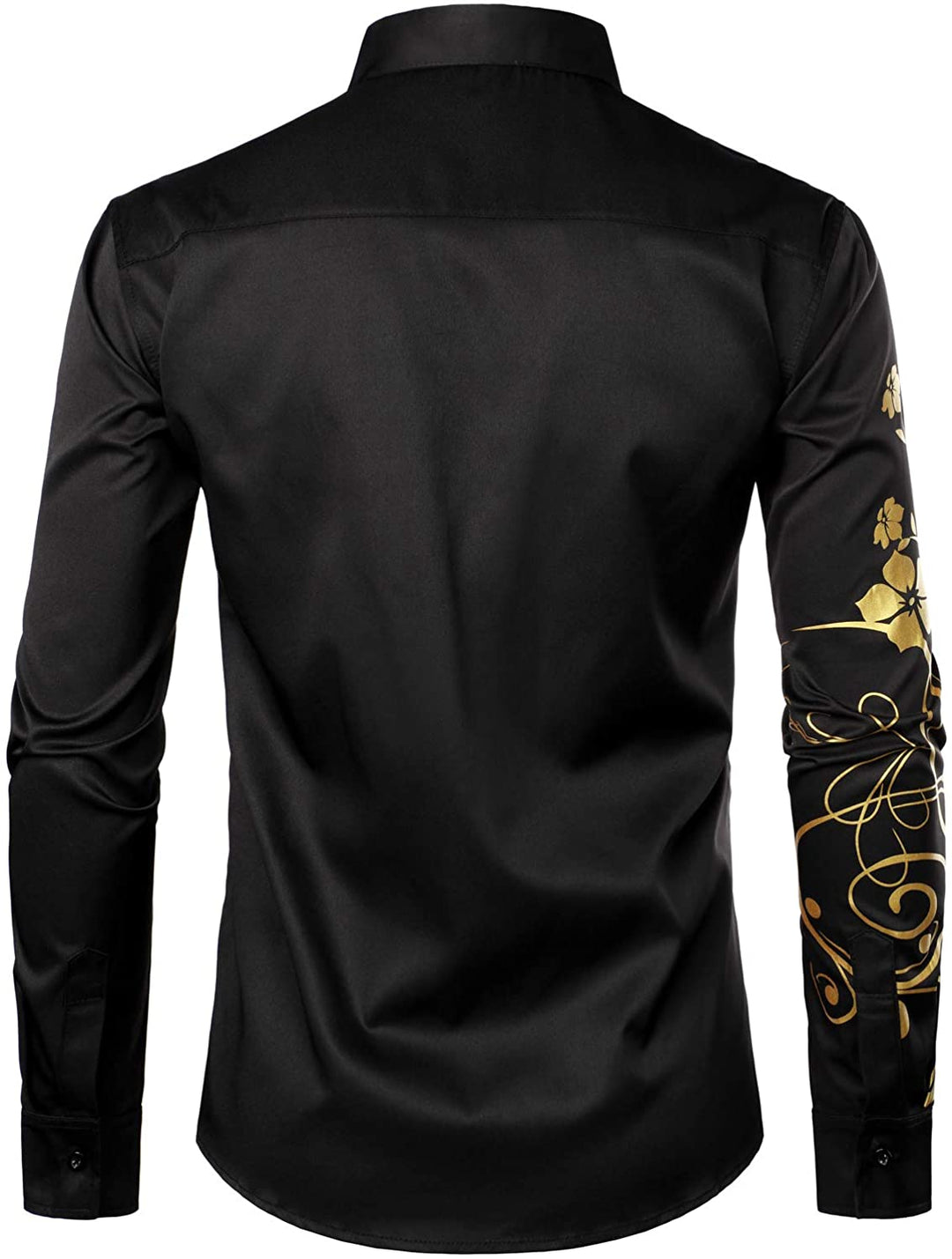 Chemise boutonnée décontractée à manches longues et à fleurs pour hommes