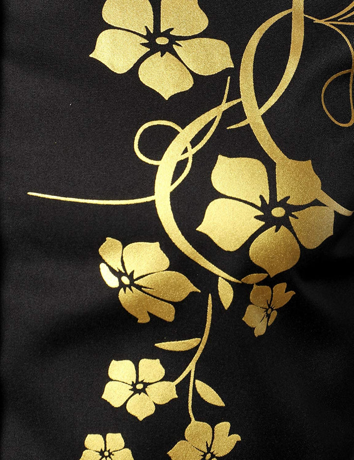 Chemise boutonnée décontractée à manches longues et à fleurs pour hommes