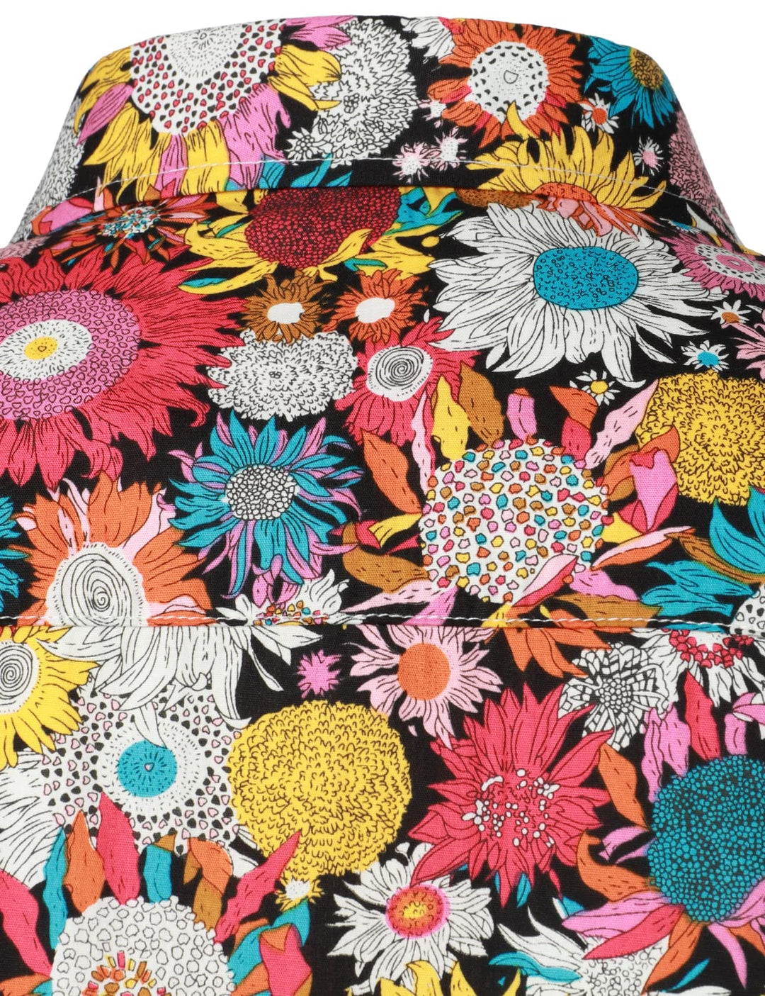Chemise habillée à manches longues en coton fleuri pour hommes boutonnée des années 70