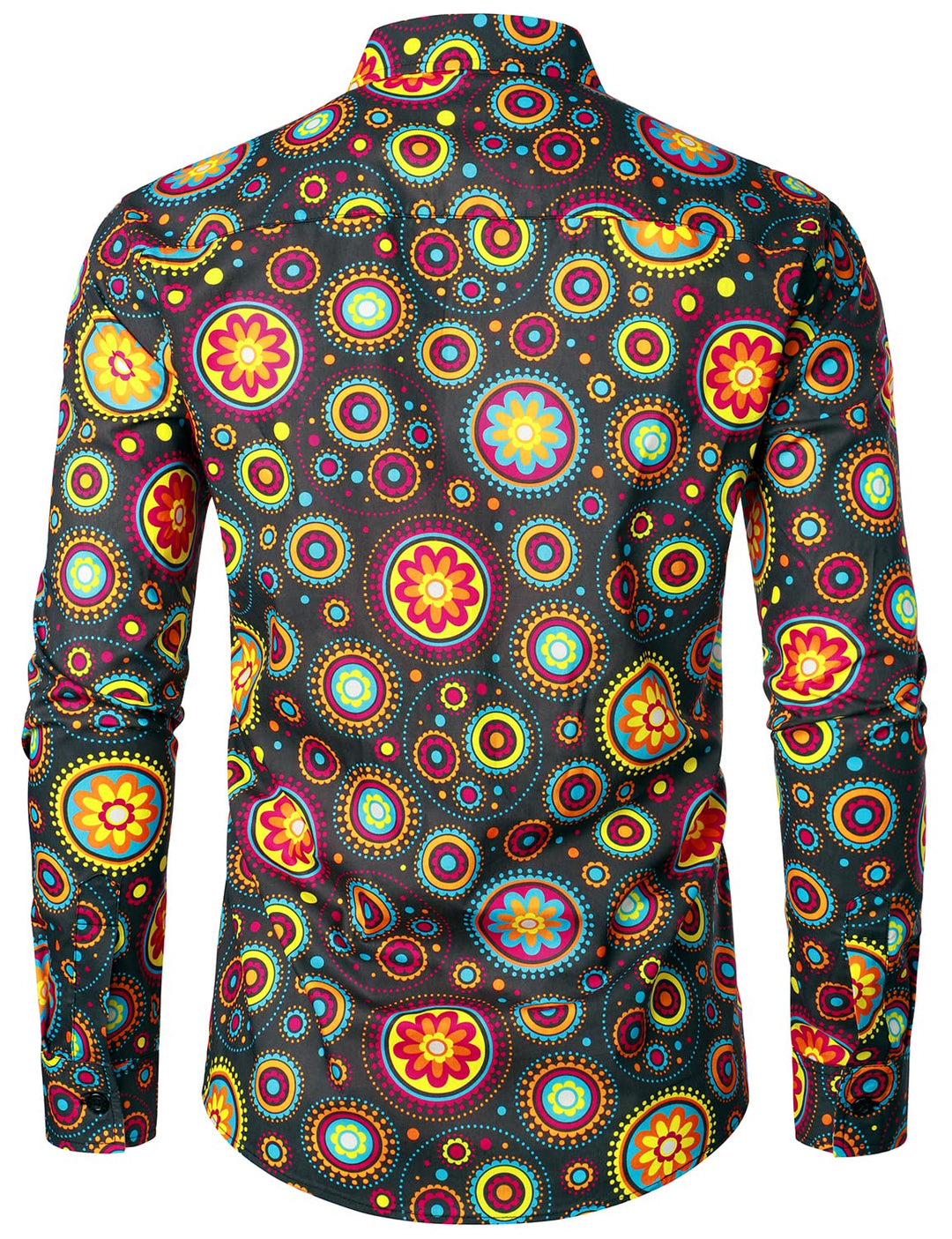 Chemise habillée à manches longues en coton respirant à motif cachemire floral pour hommes