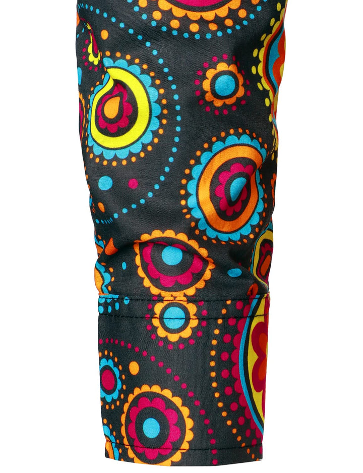 Chemise habillée à manches longues en coton respirant à motif cachemire floral pour hommes