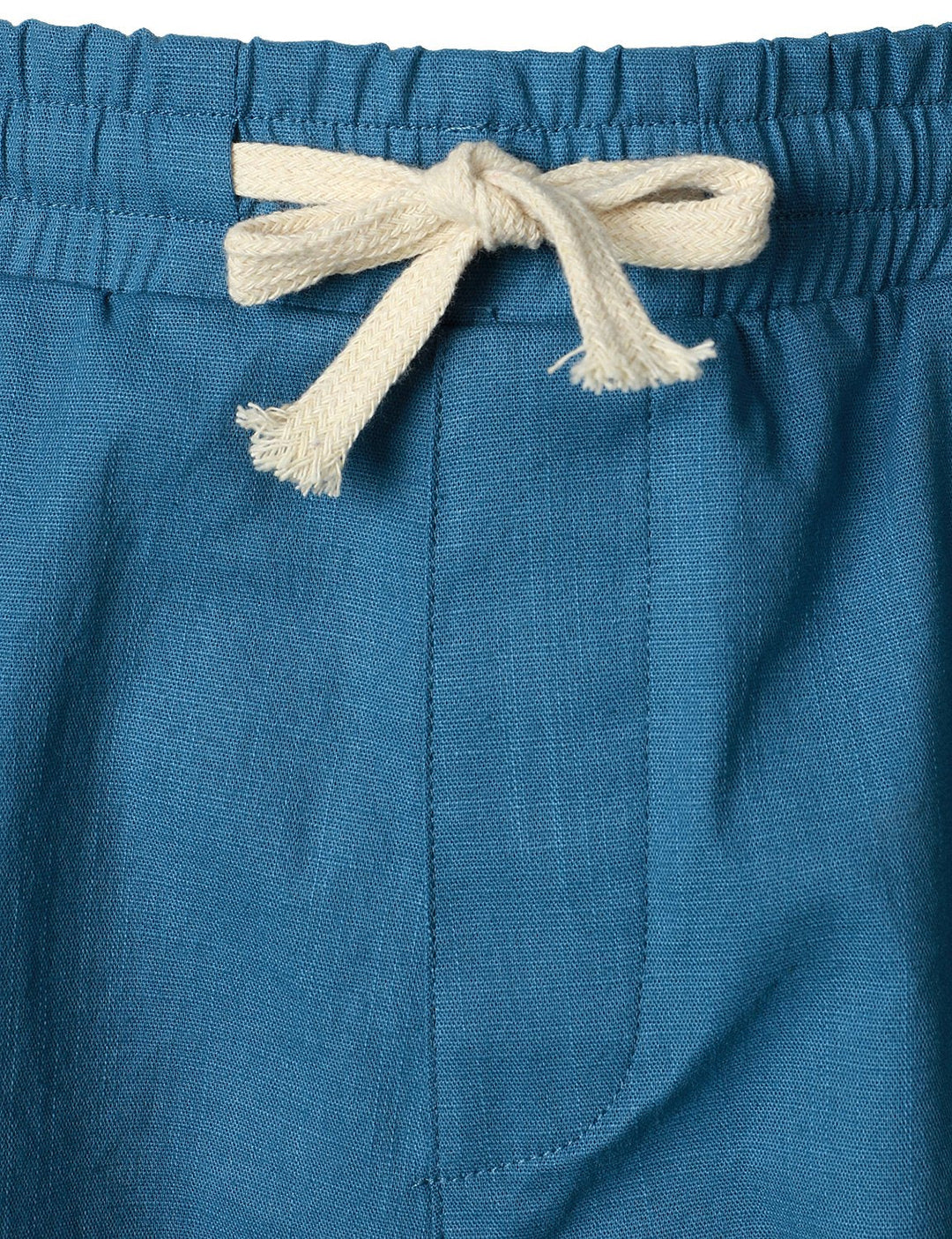 Short décontracté en lin et coton pour hommes, taille élastique, ample, couleur unie