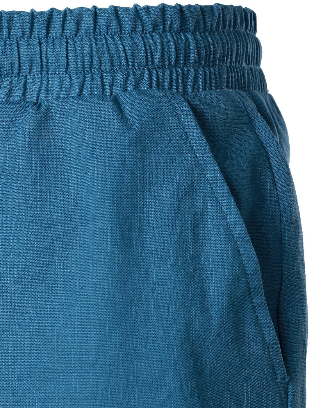 Short décontracté en lin et coton pour hommes, taille élastique, ample, couleur unie