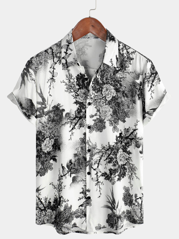Chemise hawaïenne respirante à manches courtes et boutons pour homme, idéale pour les vacances d&