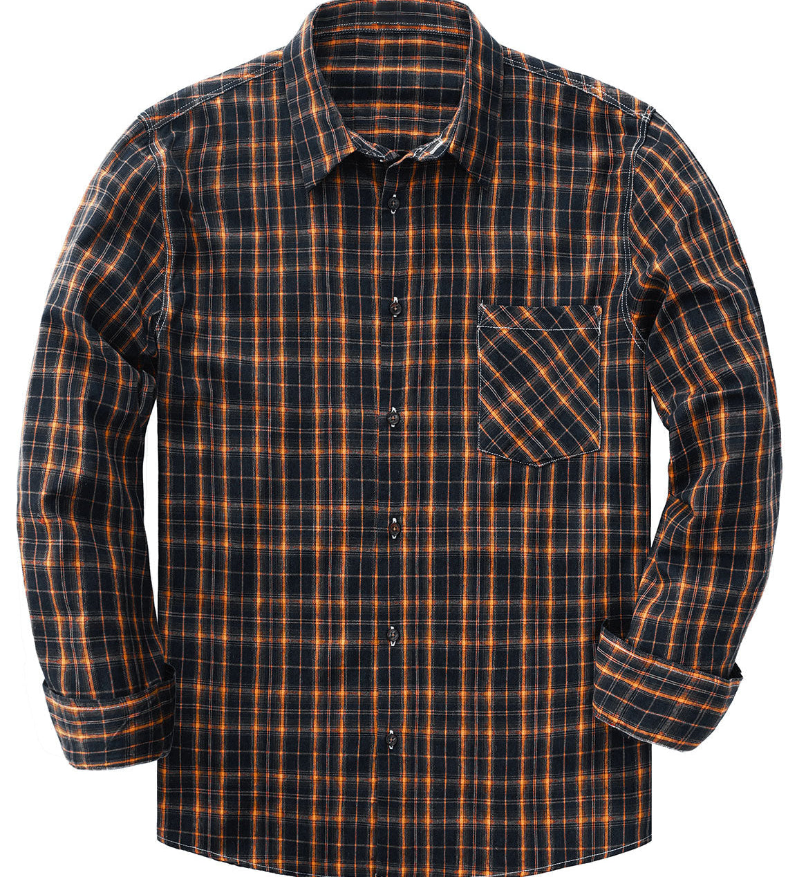 Chemise à manches longues décontractée à carreaux rétro pour hommes