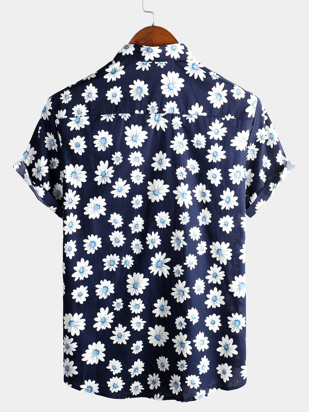 chemise d'homme en pur coton à imprimé style de vacances hawaïennes