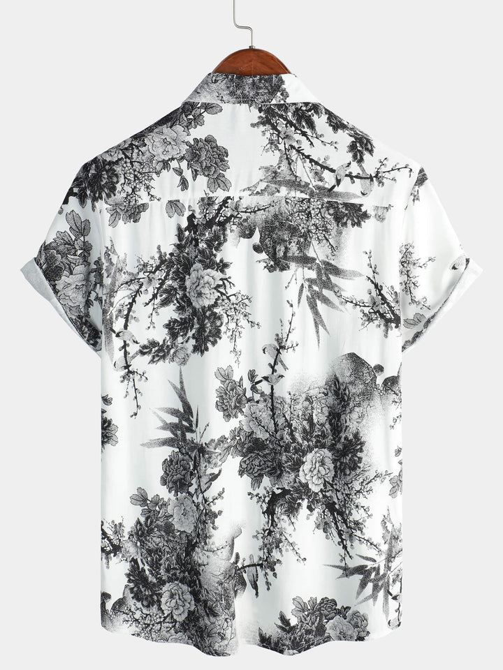 Chemise hawaïenne respirante à manches courtes et boutons pour homme, idéale pour les vacances d&