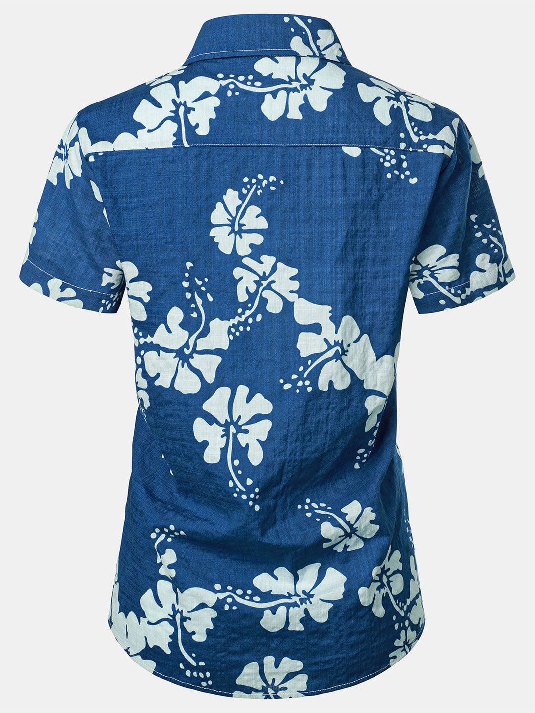 Chemisier à imprimé floral pour femme Chemise hawaïenne à manches courtes en coton pour l&
