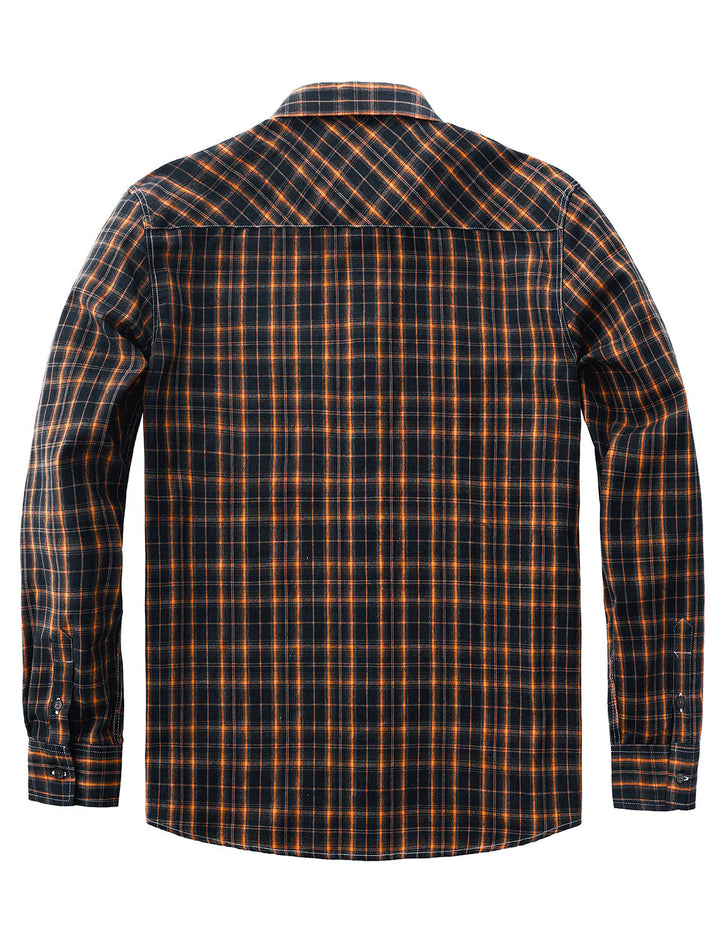 Chemise à manches longues décontractée à carreaux rétro pour hommes