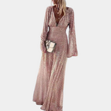 Ania | Robe Élégante à Sequins avec Décolleté Plongeant pour Femmes