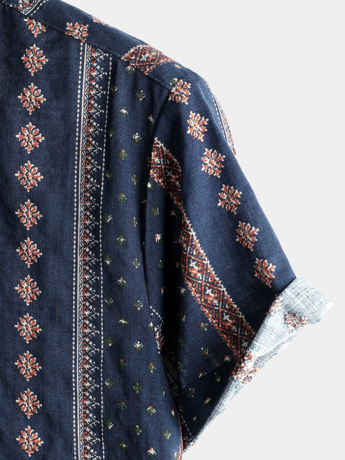 Chemise à Manches Courtes avec Boutons pour Homme, Rétro des Années 70, Rayures, Bleu Marine, Vintage