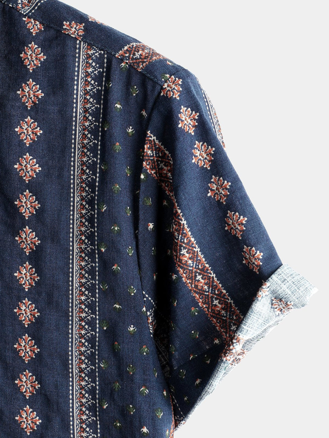 Chemises rétro en coton à manches courtes pour hommes