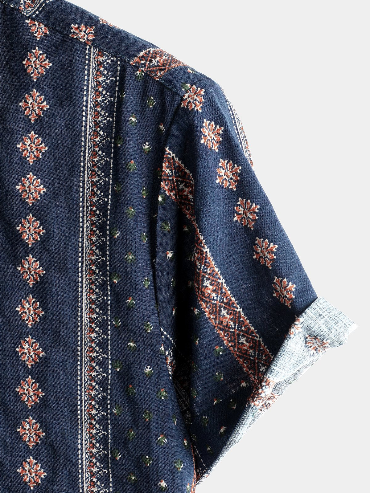 Chemises rétro en coton à manches courtes pour hommes