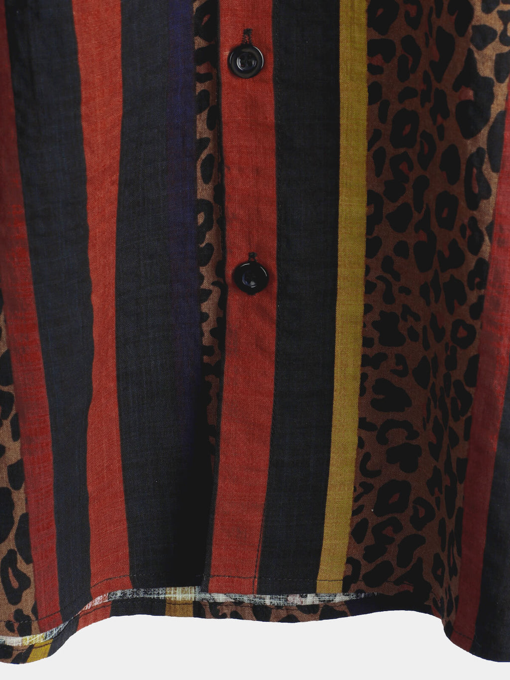 Chemise pour Homme à Rayures Verticales Léopard Vintage à Manches Courtes pour Vacances d'Été