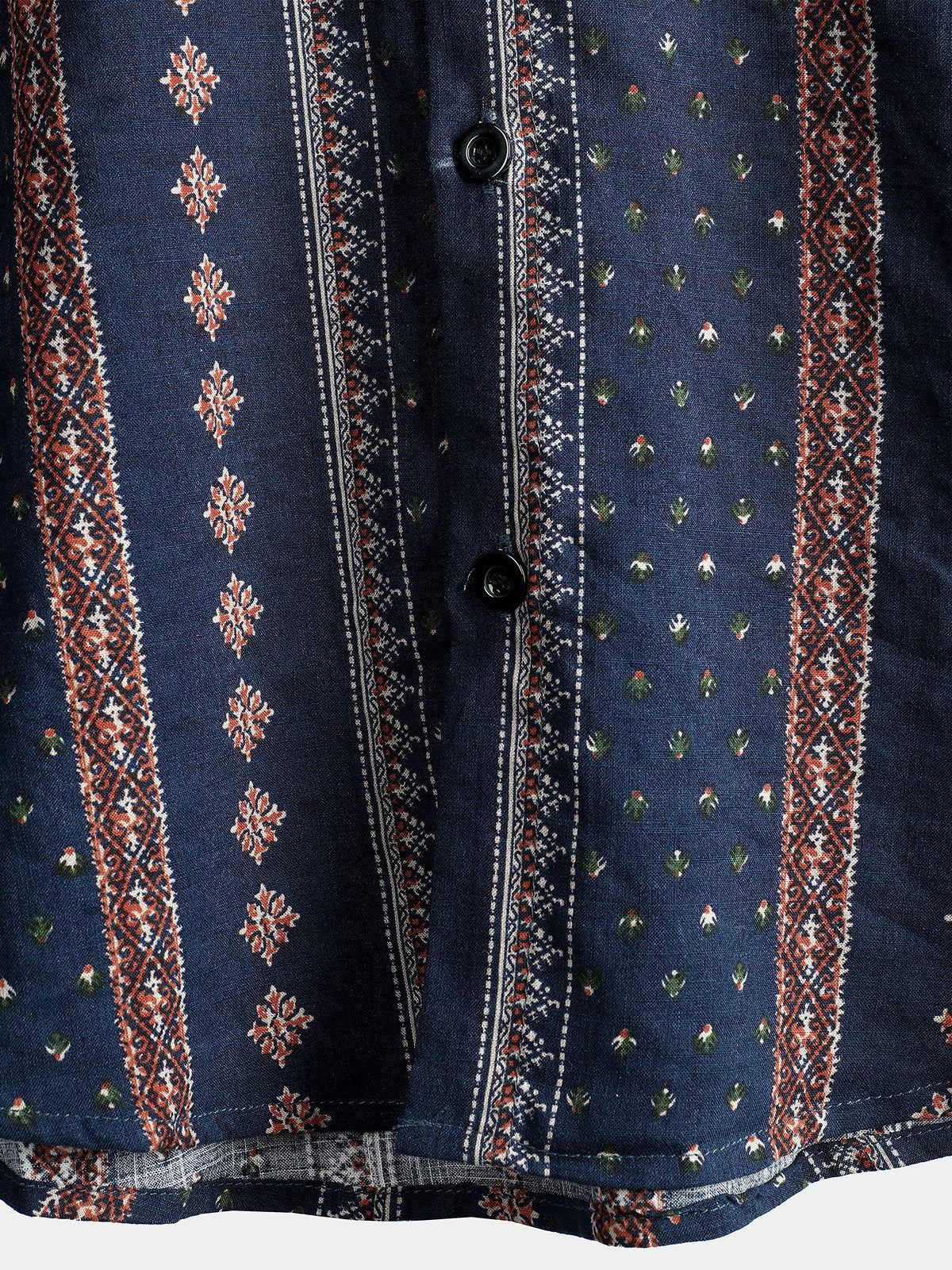 Chemise à Manches Courtes avec Boutons pour Homme, Rétro des Années 70, Rayures, Bleu Marine, Vintage