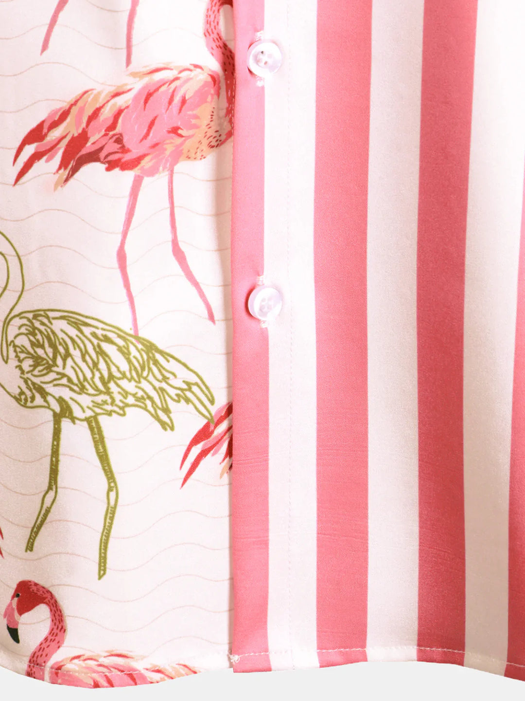 Chemise de camp de croisière de plage à manches courtes avec poche à imprimé animal flamant rose pour homme