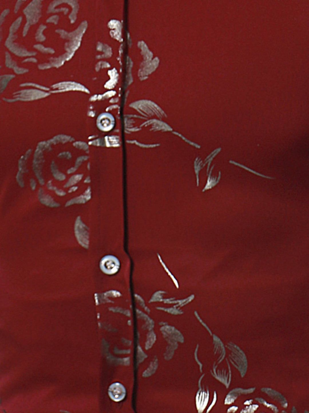 Chemise imprimée de motifs floraux brillant métallisé homme