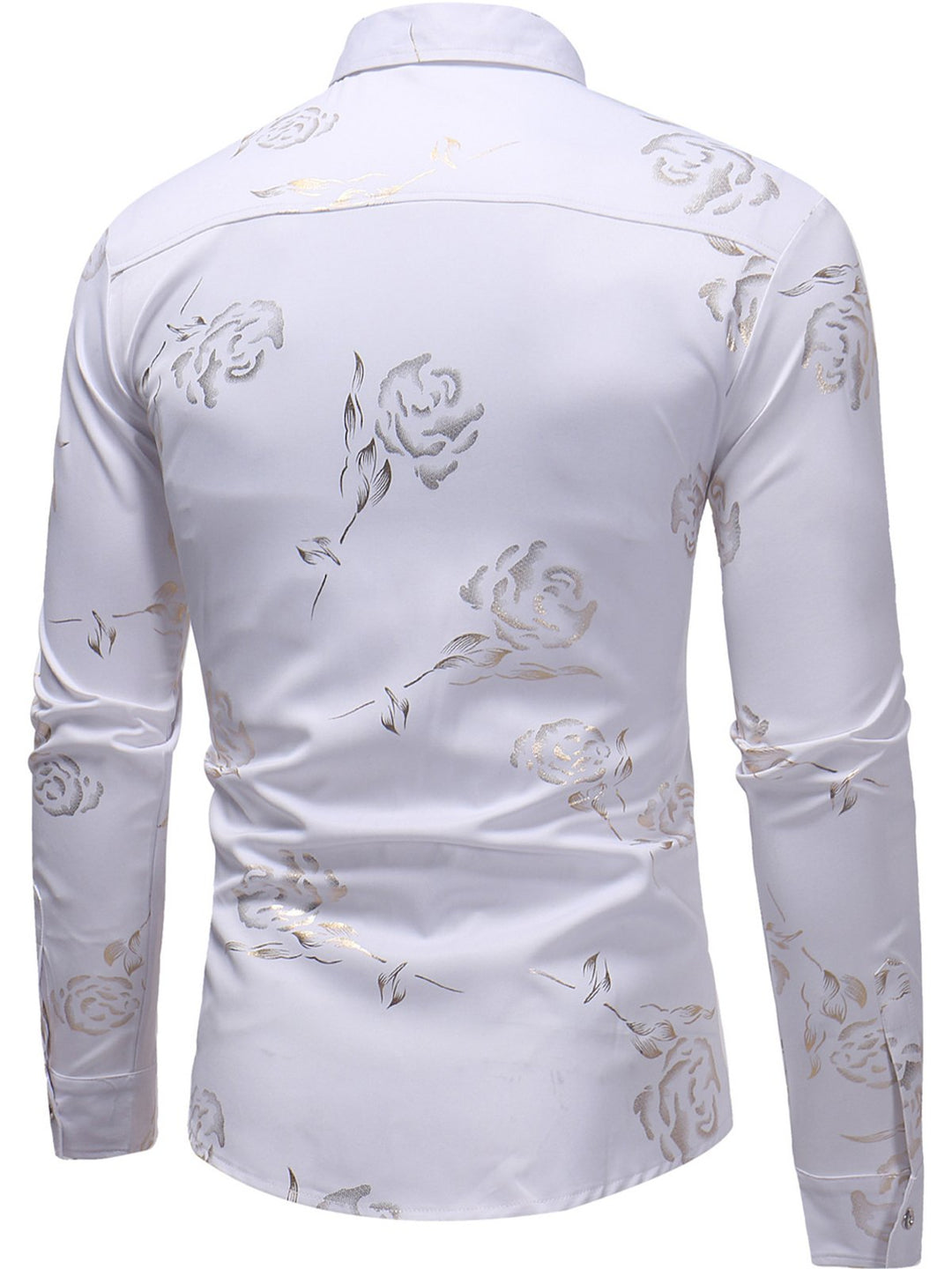 Chemise imprimée de motifs floraux brillant métallisé homme