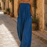 Monica | Combinaison en denim à jambes larges