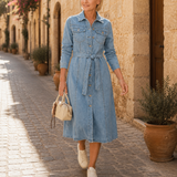 Maribell | Robe Maxi en Denim à Manches Longues