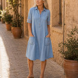Wonda | Robe Chemise en Denim Décoloré
