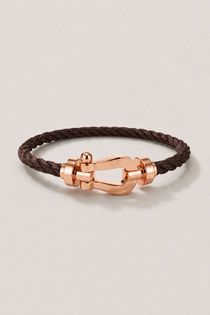 Bracelet Aurelio Marron Foncé / Or Rose