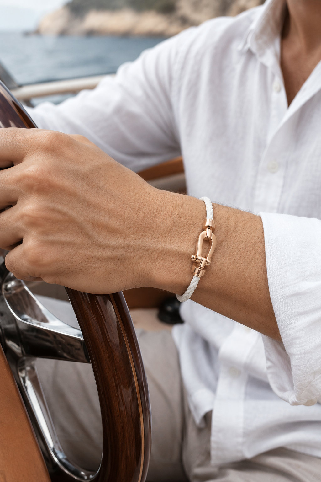 Bracelet Aurelio Blanc / Or rose