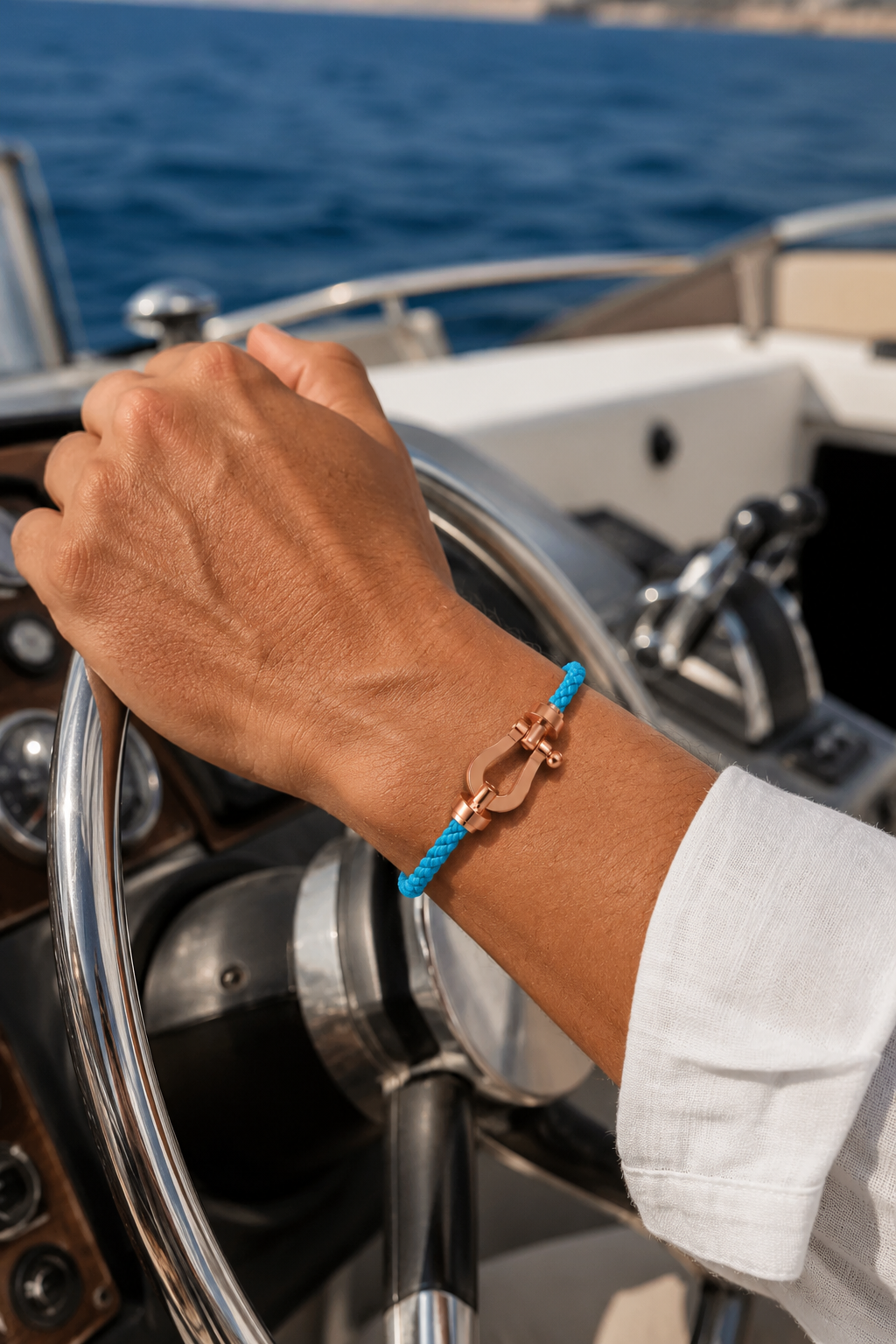 Bracelet Aurelio Bleu Clair / Or Rose
