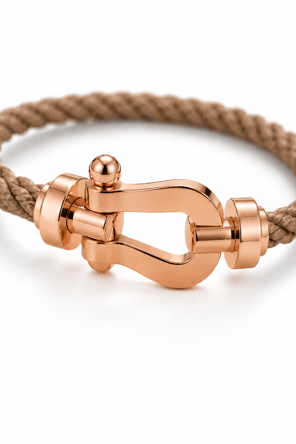 Bracelet Aurelio Marron Clair / Or Rose