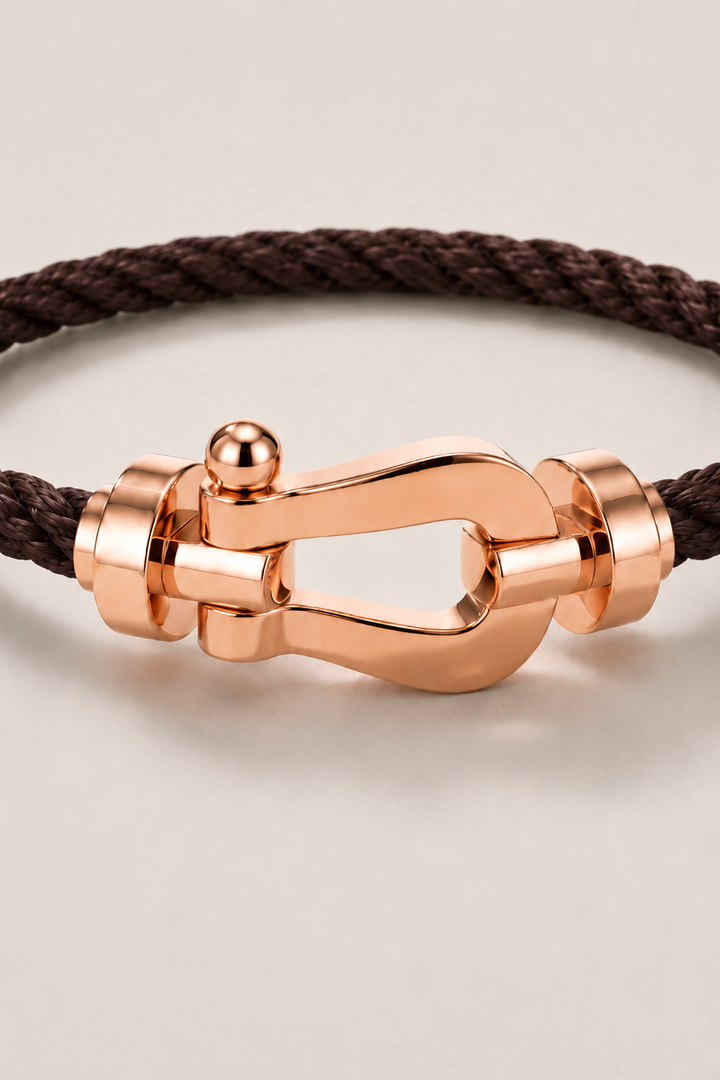 Bracelet Aurelio Marron Foncé / Or Rose