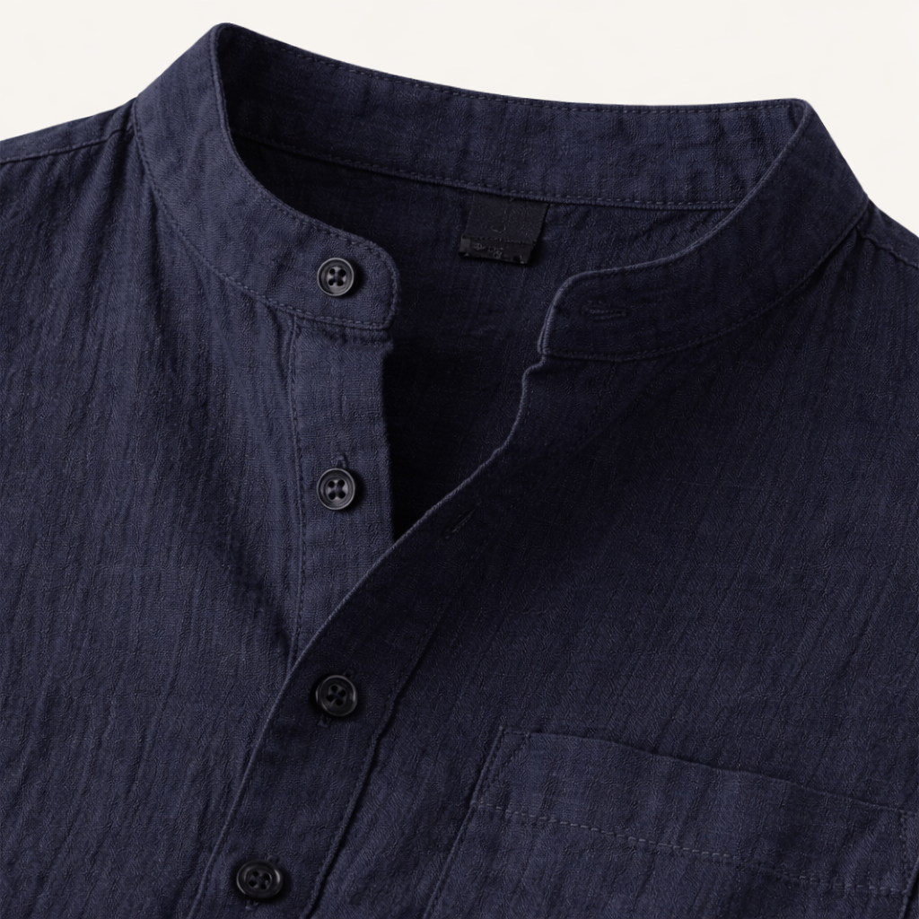 La Chemise Henley en Lin et Coton Respirant pour Homme Paddington