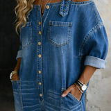 Sophia | Salopette en denim avec épaules dénudées