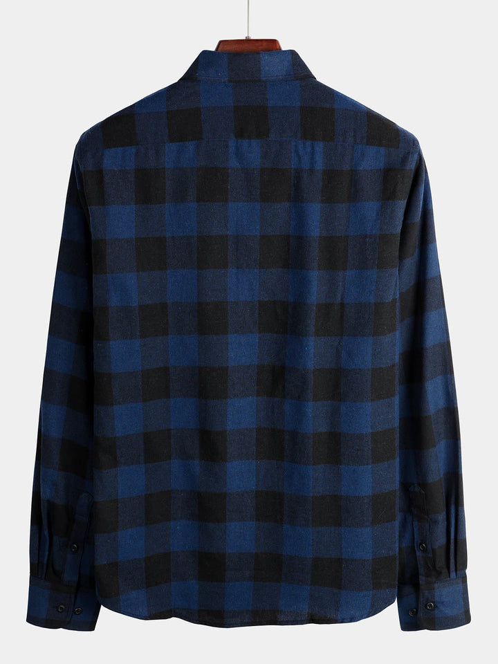 Chemise coupe classique en flanelle à carreaux