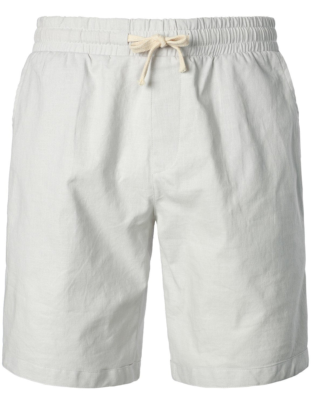 Short décontracté en lin et coton pour hommes, taille élastique, ample, couleur unie