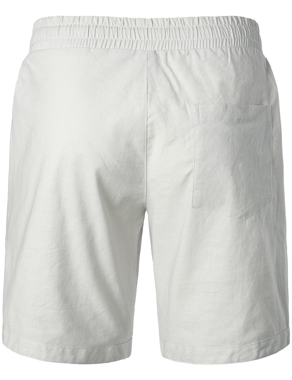 Short décontracté en lin et coton pour hommes, taille élastique, ample, couleur unie