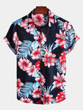 Chemise à imprimé floral de plantes tropicales d'Hawaï pour hommes