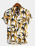 chemise d'homme en pur coton à imprimé style de vacances hawaïennes